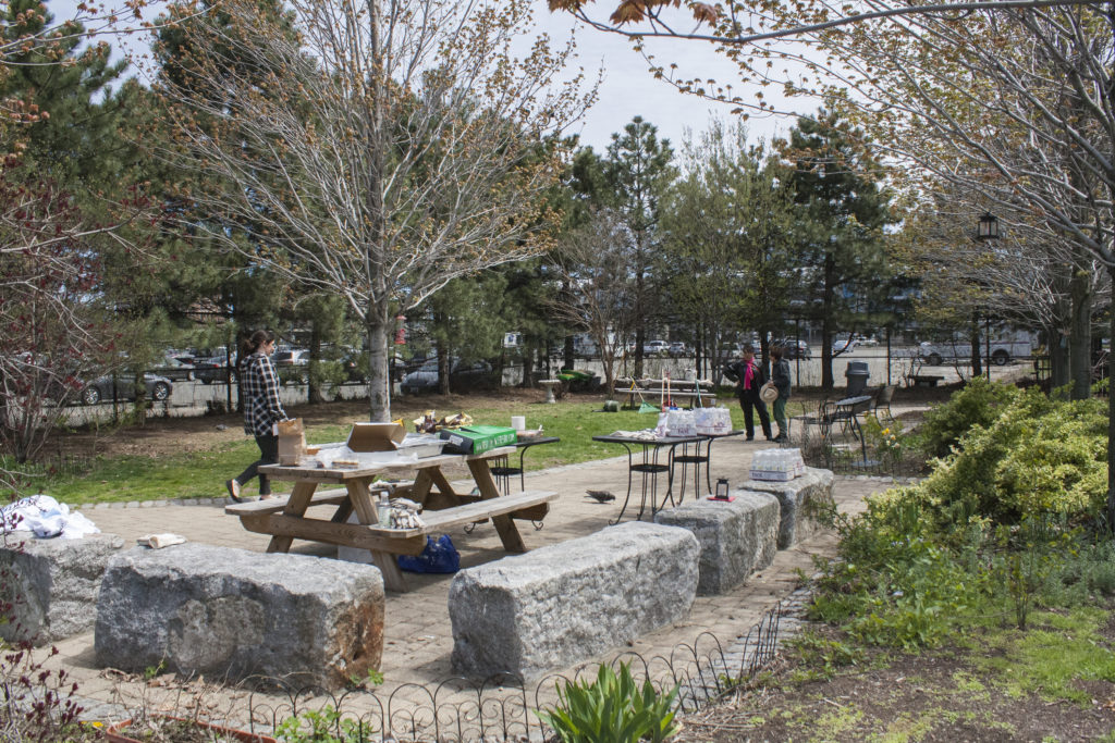 Wormwood Park is part of the area that Boston Shines volunteers were cleaning and planting flowers at during the volunteer weekend of April 29 and 30. (Photo by Susan Doucet)